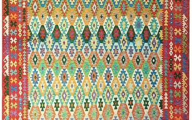 10 x 13 Handmade Double Sided Kilim Colorful Wool Rug