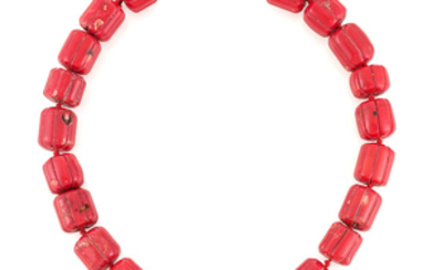 Sterling Silver and Coral Necklace, Rebecca Collins