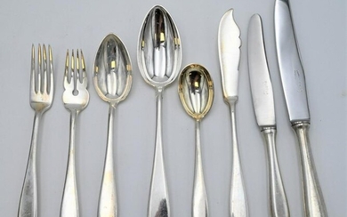 116 Piece French Silver Flatware Set, to include 11