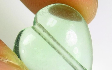 13.58 Ct Genuine Green Flourite Drilled Heart Drop
