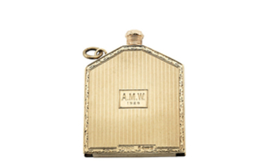A 9 carat gold radiator scent bottle