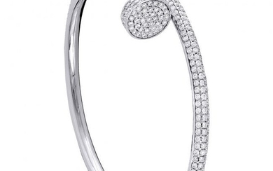 14 K / 585 White Gold Cartier Style Diamond Bracelet