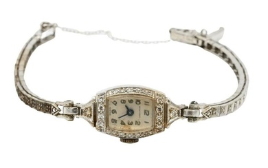 14 Karat White Gold Ladies Henry Ginnel Wristwatch