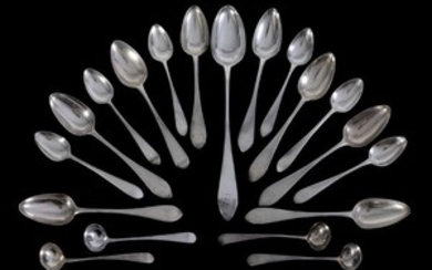 An assembled set of George III Scottish silver pointed