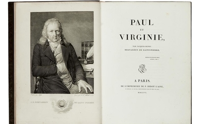 BERNARDIN DE SAINT-PIERRE, JACQUES-HENRI. Paul et Virginie. Frontispiece portrait of the author by...