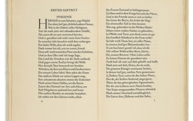 (BREMER PRESS) - Goethe, Johann Wolfgang von. Iphigenie auf Tauris.