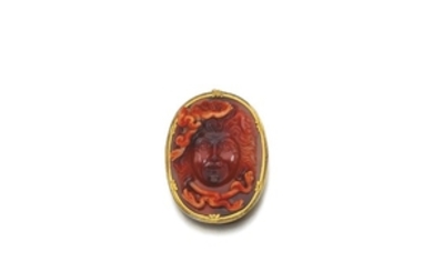 Carnelian cameo brooch, early 19th century