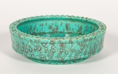 Chinese Aqua Blue & Red Accented Porcelain Bowl