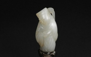 Chinese White Jade Carved Finial, 18th Century