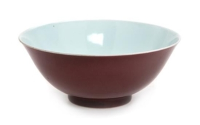 * A Copper Red Glazed Porcelain Bowl