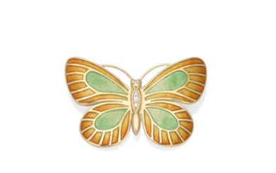An enamel and diamond butterfly brooch,, by De Vroomen, 2001