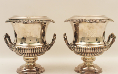 ENGLISH VICTORIAN SILVER PLATE WINE COOLERS
