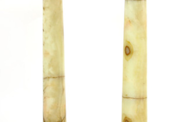 A pair of alabaster columns