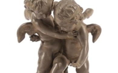 A French Patinated Bronze Figural Group