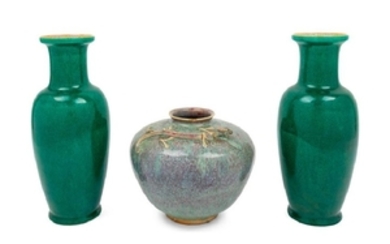 A Group of Three Chinese Porcelain Vases comprising a