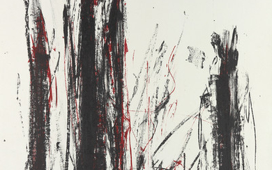 JOAN MITCHELL Arbres (Black and Red). Color lithograph, 1991-92. 770x562 mm; 30 1/4x22...