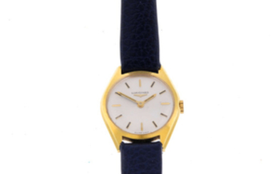 LONGINES - a lady's gold plated wrist watch. View more details