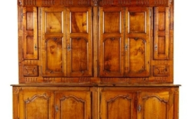 A Louis XV Provincial Walnut Meuble a Deux Corps Height