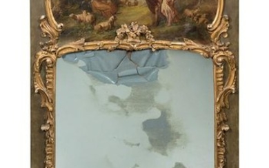 A Louis XV Style Parcel-Gilt and Painted Trumeau