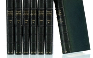 MEZERAY. Abrégé chronologique de l'histoire de France. Amsterdam, 1673. 7 vol. in-12 plein maroquin vert