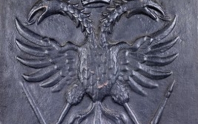 An oven plate with imperial double eagle 1737
