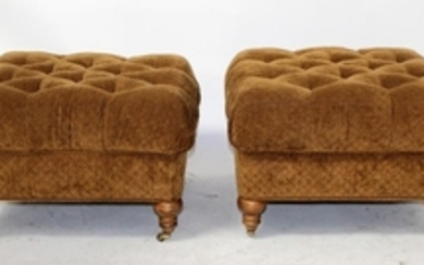 Pair of tufted ottomans