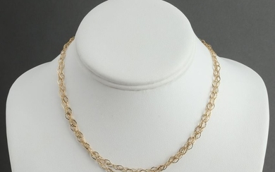 14K Yellow Gold Double Strand Link Chain Necklace