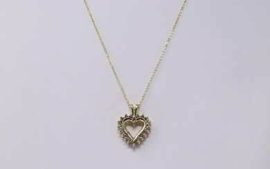 KT Diamond Heart Pendant/14KT Necklace.