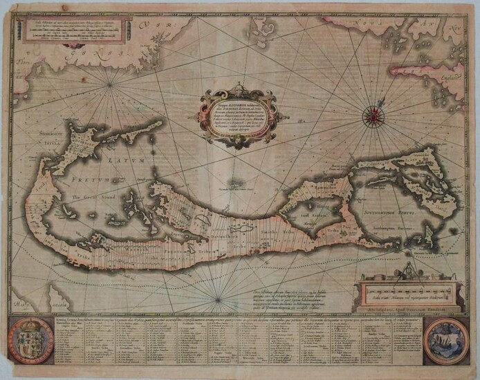 1633 Hondius Map od Bermuda -- Mappa Aestivarum