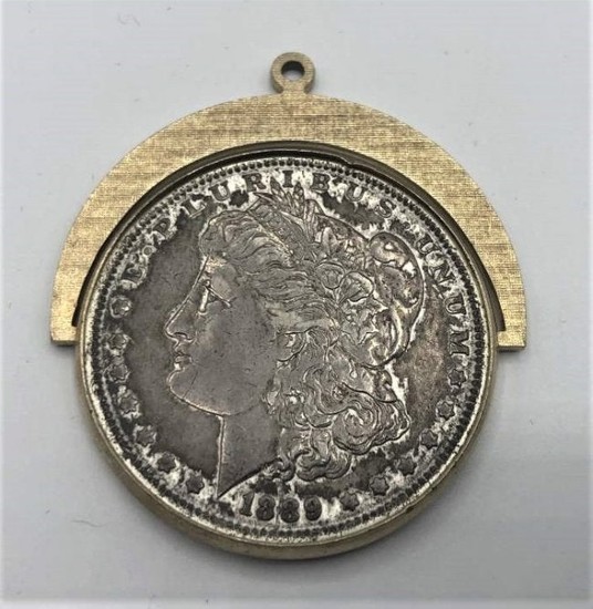 1889 Morgan Silver Dollar Made into Pendant