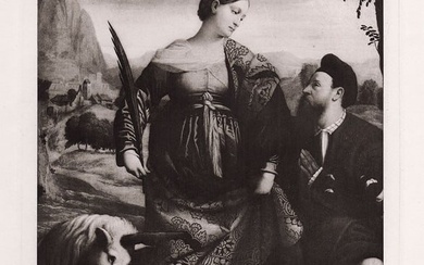 1892 Moretto Santa Giustina di Padova e un donatore (Santa Giustina of Padua and a donor) Antique