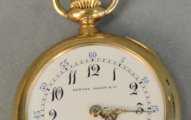 18k gold Hansel Sloan & Co. lapel watch, 30.1 mm, Total