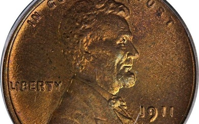 1911-P Lincoln Cent PCGS MS64 RB