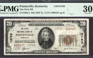 1929 $20 Paintsville KY National PMG 30