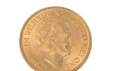 1932 NETHERLANDS 10 GULDEN GOLD COIN