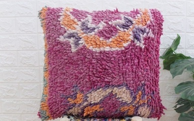 19.5"/17.5" Vintage Moroccan Berber Pillow Colourful-Cushion Berber Handmade-Natural Wool-Moroccan