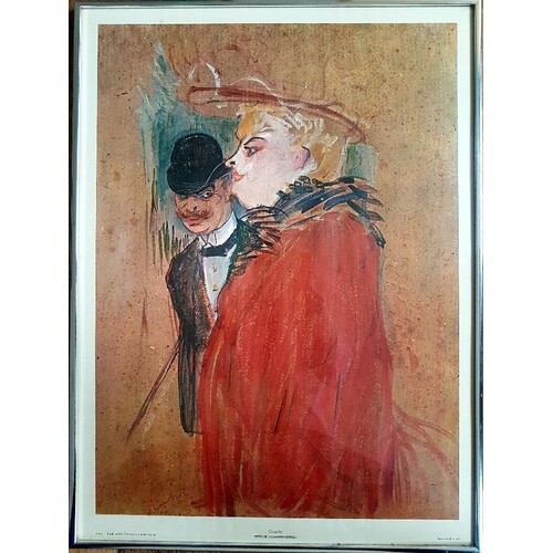 Henri De Toulouse Lautrec Litho Print titled "Couple", frame...