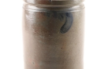 George W. Miller Salt Glazed Stoneware Storage Crock, Early 19th Century