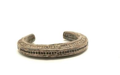 19th Century Silver Thai Akha Tribal Bracelet.