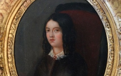 19thc French Portrait Miniature of Amelie Goubert