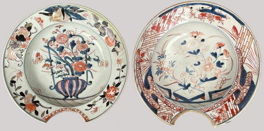 2 shaving bowls. Probably China old. Porcelain.