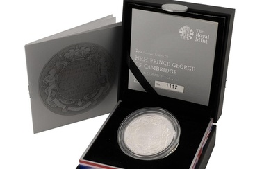 2013 Prince George silver proof Christening £5 Crown coin fr...
