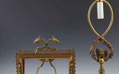 Four Piece French Gilt Bronze Desk Set, early 20th c.