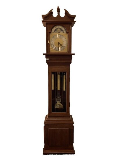 20th century handmade solid mahogany eight day longcase clock,...