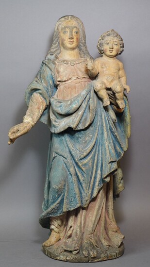 214- ''Vierge à l'Enfant'' Sculpture en... - Lot 214 - Siboni