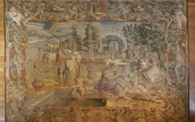 A Florentine allegorical tapestry: spring, early 17th century, after Alessandro Allori, with three ...
