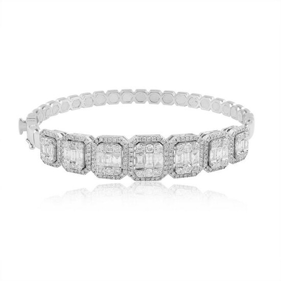 3.2 Ct. HI/SI Baguette Diamond Bracelet 18k White Gold