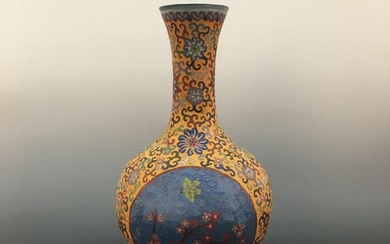 Chinese Cloisonne Flower Vase with Qinglong Mark