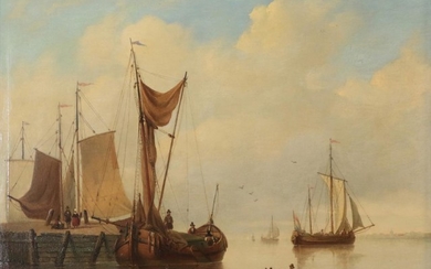 Circle of Miles Edmund Cotman (1810-1858) Moored vessels and other...