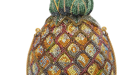 Judith Leiber Yellow Crystal Pineapple Minaudiere Condition: 1 4"...